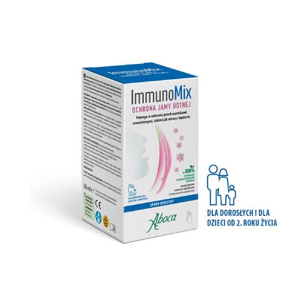 ImmunoMix, spray, doustny, 30ml, Aboca, doustny, układ oddechowy, ból gardła, kaszel, infekcje, oddech